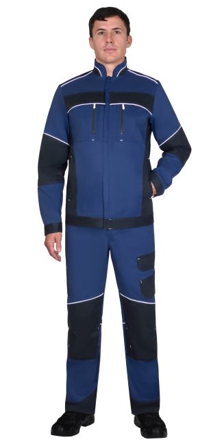 Куртка СИРИУС-АРКТИК синяя с черным, тк. мех. стрейч