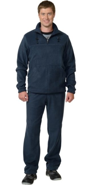 Костюм флисовый 260г/кв.м куртка, брюки темно-синий