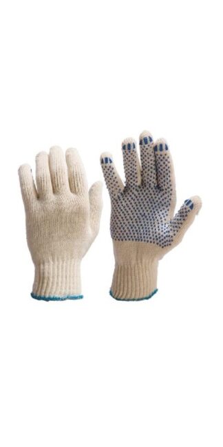 Перчатки х/б с ПВХ покрытием "ТОЧКА-СИРИУС", 10 класс, р.22, вес 42 гр. ручной оверлок (1 упаковка 10 пар)